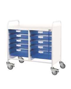 VISTA 100 Trolley with 8 Single / 2 Double Depth Trays-Blue [Pack of 1]