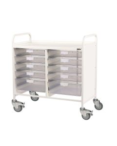 VISTA 100 Trolley with 8 Single / 2 Double Depth Trays-Clear [Pack of 1]