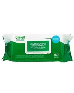 Clinell Universal Maceratable Wipes [Pack of 160]