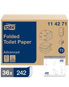 Tork Folded Toilet Paper White [Pack of 36]