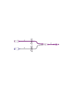 8 cm (7") Appx 0.58 ml, Smallbore Bifuse Extension Set with 2 MicroClave™ Clear, 0.2 Micron Filter, 2 Clamps (Red, Blue), Rotating Luer [Pack of 50]