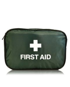 First Aid Empty Dark Green Zip Top Bag 