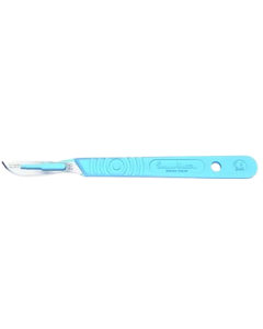 Scalpel Disposable Sterile with Plastic Handle, Stainless Steel Blade, Size 22 [Pack of 10]