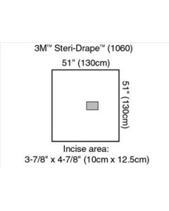 3M Steri-Drape Drape Ophthalmic 130x130cm Incise 12.5x10 [PACK OF 40]