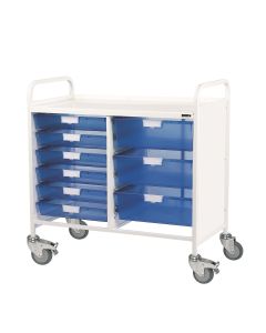 VISTA 100 Trolley with 6 Single / 3 Double Depth Trays -Blue [Pack of 1]