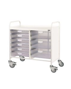 VISTA 100 Trolley with 6 Single / 3 Double Depth Trays -Clear [Pack of 1]