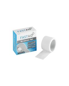 Fast Aid Microporous Tape 2.5cm x 5m X 12  [12 Packs Of 1 Roll Of Tape]