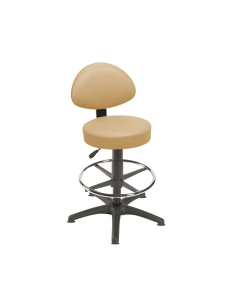Gas-lift Stool with Back-Rest, Foot Ring & Glides