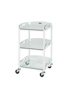 Dressing Trolley – 3 Glass Effect Safety Trays