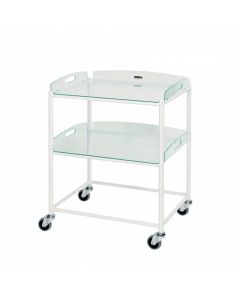 Dressing Trolley – 2 Glass Effect Safety Trays Sun-DT6G2 [Pack of 1]