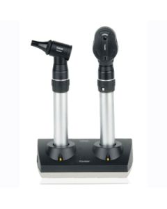 Keeler 1729-P-1029 Standard Otoscope Ophthalmoscope Rechargeable Desk Set with Two Handles