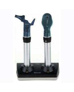 Keeler 1729-P-1028 Practitioner Otoscope Ophthalmoscope Rechargeable Desk Set with Two Handles