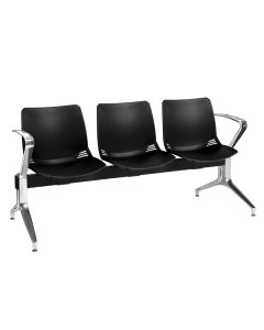 Neptune Visitor 3 Seat Module - 3 Black Moulded Seats