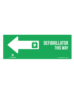 AED Armor 'Defibrillator This Way' Left Sticker (Pack of 5)