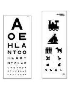 AW 6M Test Chart, Double Sided For Adults And Children. OAX/Kindergarten, Washable(341B)  [Pack of 1]