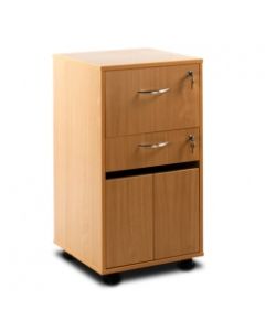 Bristol Maid Bedside Cabinet - Beech - Lockable Upper Drawer - Personal Drawer - Cupboard - Adjustable Shelf