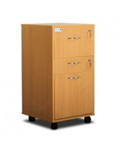 Bristol Maid Bedside Cabinet - Beech - Lockable Upper Drawer - Personal Drawer - Large Lower Drawer - Adjustable Shelf