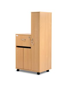 Bristol Maid Bedside Cabinet - Beech - Right Hand Wardrobe - Locking Front Flap - Cupboard - Adjustable Shelf - Cam Lock