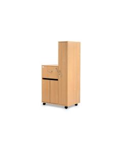 Bristol Maid Bedside Cabinet - Beech - Right Hand Wardrobe - Drawer - Cupboard - Adjustable Shelf - Cam Lock