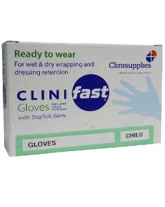CliniFast Elasticated Viscose Gloves – Medium Child Size – Skin Protection for Eczema & Psoriasis [Pack of 2]