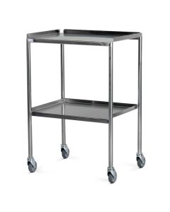 Bristol Maid Trolley - Dressing - Stainless Steel - 2 Fixed Shelves - 3 Upturned Sides - 600mm [Pack Of 1]