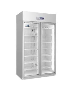Pharmacy Refrigerator, Upright, Double Glass Door, Led Display, 4 Degrees Celsius, 940l Capacity