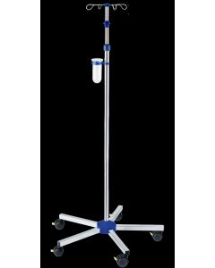Provita IV-Pole, Chromed, One Hand Adjustment, With Weighted Base, Twin 50 mm I-N41213