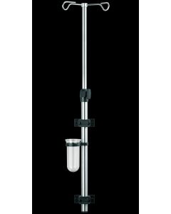 Provita Wall IV-Poles, Straight, Screw Adjustment, With Wall Mount, Stainless Steel / Aluminium