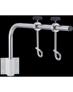 Provita Wall IV-Holder, Inclining, 2 Adjustable Hooks (2 Kg / Hook), Stainless Steel / Aluminium