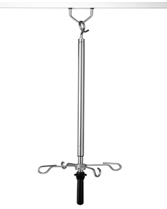 Provita Ceiling IV-Pole, One Hand Adjustment, Stainless Steel, For Room Height 3.300 mm