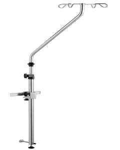 Provita Angled IV Pole With Wall Clamp And Wall Support