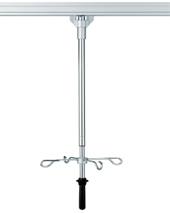 Ceiling IV-Pole, One Hand Adjustment, Stainless Steel, For Room Height 2.500 mm