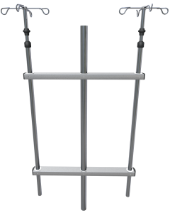 Provita Infusion Arm System (Double Version), For Round Tube Dia. 38 mm, Stainless Steel / Aluminium