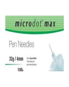 MICRODOT MAX INSULIN PEN NEEDLE 4MM [Pack of 100]