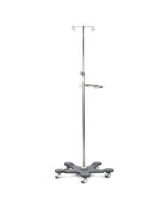 Bristol Maid Mobile Infusion Stand - Heavy Duty - Easy Clean - Polyurethane - 2 Hook - Handle - Red