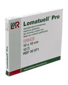 Lomatuell Pro 10x10cm Wound Contact Dressings – Hydrogel-Coated Non-Adherent Mesh (Pack of 10)