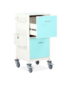 Bristol Maid Trolley - Medical Records Workstation - Single Column, Two Drawers-Cam Lock