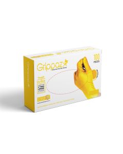Grippaz Heavy Duty Nitrile Disposable Glove Yellow Large [Pack of 100]