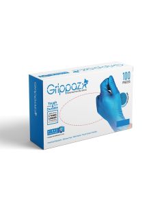 Grippaz Heavy Duty Nitrile Disposable Glove Blue Large [Pack of 100]