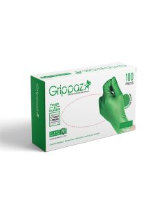 Grippaz Heavy Duty Nitrile Disposable Glove Green Medium [Pack of 100]