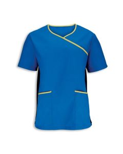 Men's stretch scrub top Blade blue/lime Colour