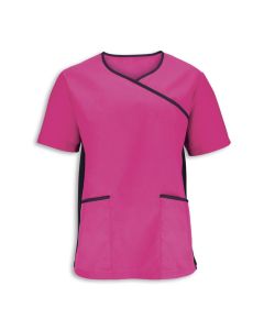 Men's stretch scrub top Pink/black Colour