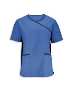 Men's stretch scrub top Metro blue Colour