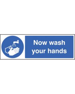 Now Wash Your Hands Sign 300x100mm [Pack of 1]