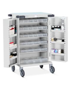 Bristol Maid Pharmacy Trolley - Double Door - High Security Bolt Lock - 18 X A & 12 X C Trays