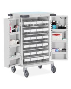Bristol Maid Pharmacy Trolley - Double Door - High Security Bolt Lock - 24 X LP Trays