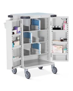 Bristol Maid Pharmacy Trolley - Double Door - High Security Bolt Lock - Nomad - 56 Cassettes