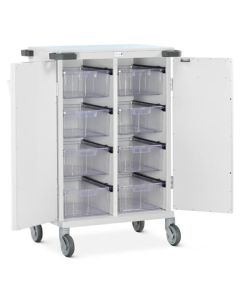 Bristol Maid Pharmacy Trolley - Double Door - High Security Bolt Lock - Patient Administration - 32 Compartments