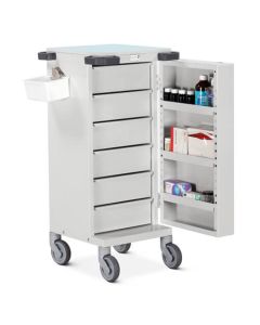 Bristol Maid Pharmacy Trolley - Single Door - High Security Bolt Lock - 6 Drawers