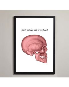 "Can't get you out of my head" Valentine's Skull Framed Print (No Mount ) White A1 [Pack of 1]